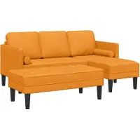 vidaXL Ensemble de canapé 2 pièces, couleur jaune foncé, en polyester