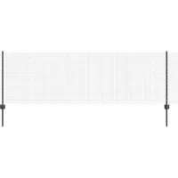 vidaXL Clôture en fil barbelé soudé avec poteaux, 25 x 0,8 m, gris, type filet