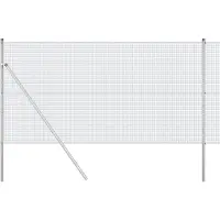 vidaXL Clôture en fil métallique soudé, ancrée au sol, 50 x 1,2 m, couleur argent