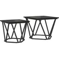 vidaXL : Ensemble de 2 tables d'appoint, couleur noire, imitation chêne, dimensions 50 x 50 x 40 cm