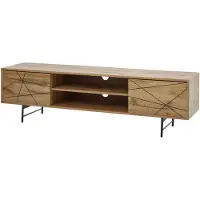 Wohnling Plateau bois chêneReproduction 160x45x40 cm tv commode à deux portes |