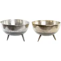Sublime Market Connect Centre de Table Moderne Argent et Or (Ensemble de 2) - DKD Home Decor 31x31x19,5 cm