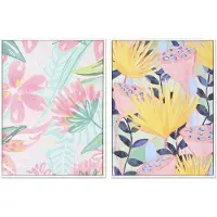 Sublime Market Connect Peinture de Feuille Moderne - DKD Home Decor (Ensemble de 2) - 60 x 4 x 80 cm