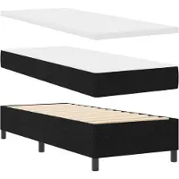 vidaXL Lit Boxspring avec tête de lit noir 80 x 200 cm Tissu