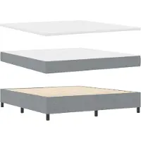 vidaXL Lit boxspring gris clair 180 x 200 cm en tissu et aggloméré
