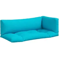 vidaXL Coussins de palette lot de 3 turquoise tissu Oxford