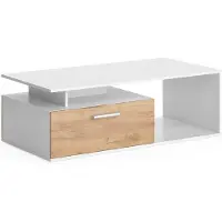 Vicco Table basse Roland Chêne blanc/force de l'or 118x59cm, Model 55611
