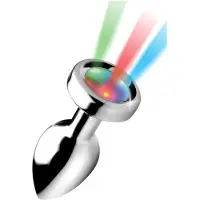 XR Brands Booty Sparks - plug anal lumineux - petite taille - argenté
