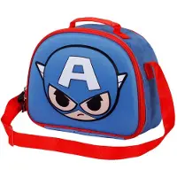 KARACTERMANIA Sac à Goûter 3D - Captain America Bobblehead - Bleu