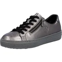 Rieker Chaussures de sport pour femmes , modèle à lacets, couleur argent, style décontracté