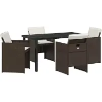 vidaXL Ensemble de jardin 5 pcs brun Poly-Rattan