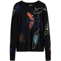 Desigual Pull-over bleu / homard / noir / blanc
