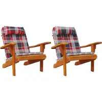 vidaXL Coussin de chaise 2 pcs Motif carreaux rouges 58 x 77 x 4.5 cm