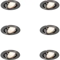 QAZQA Lot de 6 Spots Encastrables Modernes Canon de Fusil GU10 Ronds 50mm Orientables - Cisco