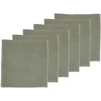 Bjorn Serviette De Table - 6 Pièces - Lin Et Coton Vert De Gris