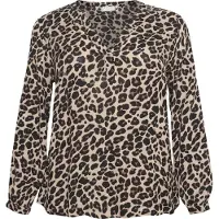 KAFFE CURVE Chemisier 'KAMirta' mastic / marron / noir