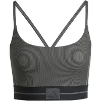 Adidas Soutien-gorge de sport 'Hyperglam' gris foncé / noir