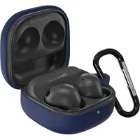 Screen Guard Professional Samsung Galaxy Buds2 Pro Liquid Silicone Case Hülle mit Karabiner (Couvercle de l'étui de chargement), Étui pour écouteurs + casque, Bleu