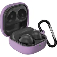 Screen Guard Professional Samsung Galaxy Buds2 Pro Liquid Silicone Case Hülle mit Karabiner (Manchon pour casque d'écoute), Étui pour écouteurs + casque, Violet