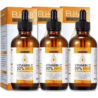 P-Beauty Sérum visage avec vitamines C et E acide hyaluronique anti-âge rides Vegan, 3x 120ml
