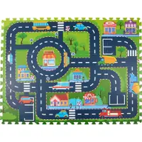 Eddy Toys Tapis de jeu trafic urbain 12pcs EVA (30 x 30 cm)