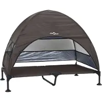 vidaXL Lit pour chien surélevé, 127 x 81 x 108 cm, tissu et acier, couleur marron