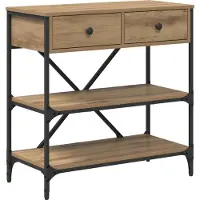 vidaXL Table console avec tiroir avec étagère Autre Marron bois