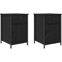 vidaXL Cabinet de chevet avec tiroir 2 pcs Chêne noir 40 x 42 x 60 cm