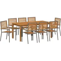 vidaXL Salon de jardin 9 pcs Gris Bois massif Acacia