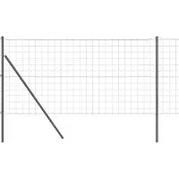 vidaXL Clôture de sécurité européenne à fixer au sol, 10 x 1 mètre, acier revêtu de PVC, gris