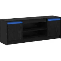 vidaXL Meuble TV Noir 139,5 x 34 x 50 cm Matériau dérivé du bois