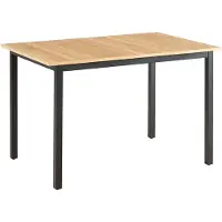Oviala Table à manger extensible rectangulaire en MDF bois clair 120/160 cm - Ariane