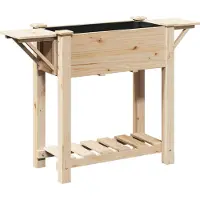 vidaXL Cache-pot de jardin avec étagère Beige 111 x 37 x 76.5 cm