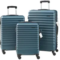 Pro-Tec Set de valises 'Pona' 3 pièces coque dure ABS avec pèse-valises et étiquette de bagage bleu