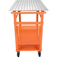 Sans marque Etabli mobile sur roulettes - Etabli en acier au carbone - 91,4x61cm - Capacité de charge 272kg - Avec rangement & crochet porte-outils