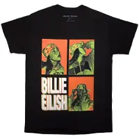 Billie Eilish Hommes, T-shirt, 3 Photo Logo, Noir, (S)