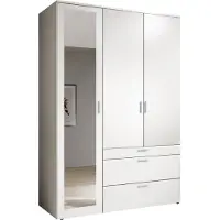 Pol-Power Armoire HARPER BOSA LHT 135x195x56 cm blanc Armoire à portes battantes
