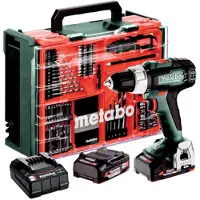 Metabo Perceuse-visseuse sans fil - BS 18 L Set - - avec 2 batteries 18V2.0Ah - chargeur - coffret et accessoires - 614051710