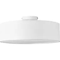 Lux.pro Plafonnier Omaha 3 x E27 Plafonnier à 3 flammes diamètre 45 cm plastique aspect textile organza blanc/blanc []