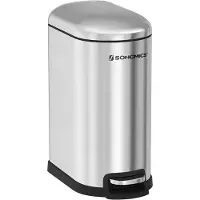 Songmics Poubelle 10L inox avec softclose Poubelle intérieure Seau à cosmétique Salle de bain LTB10NL