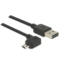 DeLOCK - Câble USB - USB (M) droit pour Micro-USB de type B (M) incliné - USB 2.0 - 2 m - connecteurs réversibles - noir