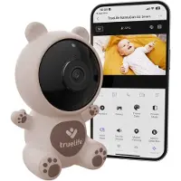 TrueLife NannyCam S3 Smart, caméra Full HD 1080p, vision nocturne, communication bidirectionnelle, Wi-Fi, détection de mouvement, de son et de température