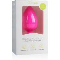 EasyToys Diamond - plug anal à bijou blanc (grand, rose)
