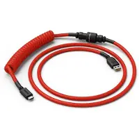 Glorious GMMK Coiled Cable Crimson Red, Câble spiralé, USB-C/USB-A - rouge/noir (1.40 m, USB 3.2 Gen 2)