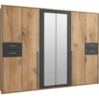 Wimex Armoire Vegas pour chambre à coucher, finition au choix : chêne planches / graphite