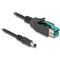 DeLOCK Câble PoweredUSB mâle 12 V vers DC 5,5 x 2,5 mm mâle 3 m (3 m), Câble d'alimentation, Noir