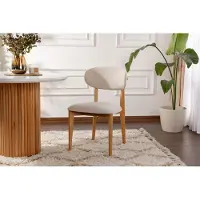 Skye Decor , lot de deux chaises haut de gamme, blanc et chêne clair, 53 x 86 x 58 cm | Structure 100 % hêtre, 100 % coton, texture chenille | Design scandinave moderne, confortables et élégantes.