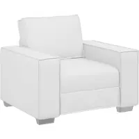 vidaXL Fauteuil de salon blanc 100 cm en similicuir
