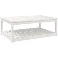 vidaXL Table de jardin blanche 121x82,5x45 cm pin massif