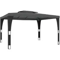 vidaXL Pavillon avec double toit anthracite 3,98x2,98 m acier